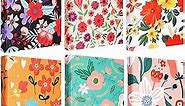 6 Pack 3 Ring Binder Cute Decorative Binders 1 Inch Round Rings for A4 Letter Size 8.5'' x 11'' Sheet Protectors and Paper Floral Binder Organizer with Pocket for School Office Supplies