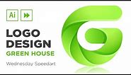 Illustrator Speedart : Green House | Gradient Logo Design