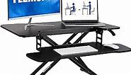 FLEXISPOT 31 inch Standing Desk Converter | Height Adjustable Stand Up Desk Riser, Black Home Office Desk Laptop Workstation with Removable Keyboard Tray