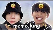 jungkook being the king of memes and imitation