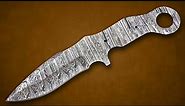 Custom Hand Forged Damascus Steel Blank Blade Tactical Hunting Knife Handmade,Knife Making Supply