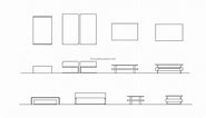 Living Room Tables, Plan  Elevations - Free CAD Drawings