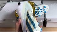 Adidas X Crazyfast.1 FG Firm Ground Soccer Cleats - White/Blue/Gold