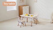 Toddler Table and 2 Chairs, Height-Adjustable Kids Table and Chairs Set, 31.5''L x 23.6''W Children Activity Table for Boys and Girls Aged 3-8