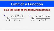 🔶16 - Limits of a Function 1 (Finite Limits)