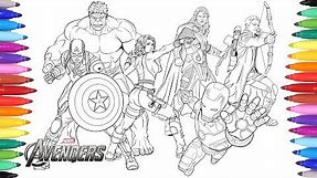 THE AVENGERS Coloring Pages | Coloring Painting Avengers Iron Man Captain America Thor Hulk