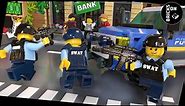 SWAT Bank Heist Police Catch Crooks Bank Truck Robbery K9 Dogs EOD Bomb Squad Lego Stop Motion Movie