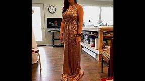 Hemming a Sequined, lined, bridesmaid dress
