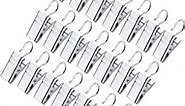30 Pack Small Heavy-Duty Hook Clip Set Shower Curtain Clips for Curtain Hanger Lights Photos Home Decoration Art Craft Display Silver