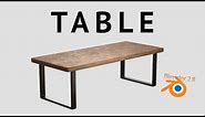 How to make a table in Blender 2.8
