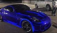 Real life TRON CAR! Nissan 350z lit up with lumilor! electroluminescent light up paint