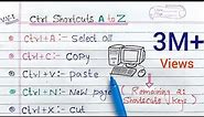 ctrl A to Z shortcut keys | CTRL Shortcut Keys of Computer