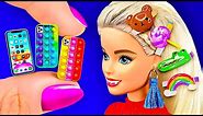 28 DIY Miniature Crafts for Dollhouse - Pop It Phone Cases, Hairpins, Boots and more Barbie hacks