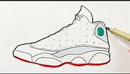 How to Draw Jordan 13 Sneakers