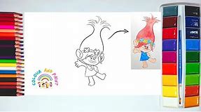 Draw and Paint Pricess Poppy from Trolls | Queen Poppy | Trolls | Painting Page | Color and Paint