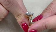 1.61 carat Princess Cut Lab Diamond Two-Tone Halo Split Ring