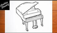 How to Draw a Grand Piano - Musical Instruments Drawing
