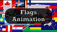 World's flags animation (with names)