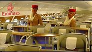 EMIRATES AIRBUS A380 Full Cabin Tour: FIRST, BUSINESS and ECONOMY Class + Bar, Shower!