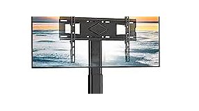 Universal Floor TV Stand Base for Most 26 to 65 Inch TVs with ±30° Swivel Mount, Height Adjustable 65 inch TV Stand with Cable Management, Space Saving Tempered Glass Base Perfect for Storage