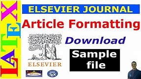 Preparing an Article Manuscript using Elsevier Journal LaTeX Template