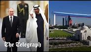 Putin received in UAE with flypast and Russian flags lining the streets