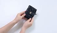 GAEKEAO Small Wallet for Women Slim Bifold Leather Credit Card Holder Wallets Zipper Pocket Coin Purse with ID Window
