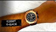 Tissot T-Race Chronograph Watch Rose Gold PVD Black Rubber Strap T1414173705100