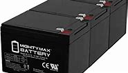 Mighty Max Battery ML12-12 - 12V 12AH F2 Battery Replaces Universal Power Group 85957 UB12120FR - 3 Pack