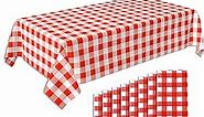 8 Pack, Picnic Tablecloth, Red and White Checkered Tablecloth, Plastic Tablecloth, Disposable Party Tablecloth, Plaid Tablecloth by C CRYSTAL LEMON (8)