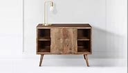 Benjara 60 Inch 6 Drawer Wooden Dresser with Cutout Pulls, Brown