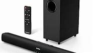 Saiyin Sound bar, Sound Bars for TV with Subwoofer, Soundbar Ultra Slim 24 Inch, 2.1 Channel TV Speakers Surround Sound System Optical//COXIAL/Bluetooth/AUX, Wall Mountable