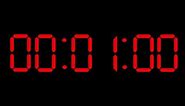 1 Minute Countdown Timer with Alarm - Digital Clock - Red with Black Background - Retro Westclox