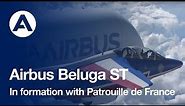 Formation flight: Beluga and the "Patrouille de France"
