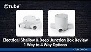 Ctube Electrical Junction Box Weatherproof PVC J Box Shallow & Deep - Grey