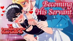 【BL Anime】Becoming his servant. He forces me to wear a maid costume and become his body pillow.