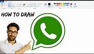 How to draw WhatsApp Logo in Ms Paint | WhatsApp Logo Drawing.