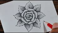 How to draw a Rose step by step