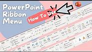 PowerPoint RIBBON MENU - How to Use - Tutorial Office 365