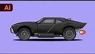 How To Create Batmobile Vector Car - Adobe Illustrator TUTORIAL