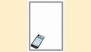 Simple Blank Mobile Phone with Text Talk Page Border