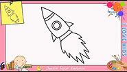 Comment dessiner une fusée FACILEMENT etape par etape pour ENFANTS 4