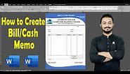 How to Make Cash Memo Ms Word