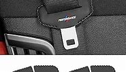 Seat Belt Buckle Cover for BMW Accessories,Universal Car Seat Belt Clip Protector Leather Cover,Seatbelt Silencer Clip Compatible with BMW 2 3 4 5 6 7 Series X3 X4 X6 (2pcs Black)