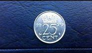 Coins : Netherlands 25 Cents 1979 Coin aka Juliana