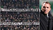 Celtic fans slaughter Brendan Rodgers with banner at Tynecastle