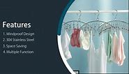 [Pack of 2 pcs] Socks Underwear Hanger,Stainless Steel Hanger，Stainless Steel Sock Hanger with 8 Clips, Suitable for Drying Socks, Underwear, Baby Clothes, Towels