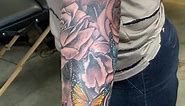 Beautiful half sleeve with flowers and... - Wicked 13 Tattoos