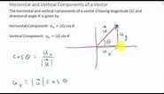 Horizontal and Vertical Component of a Vector