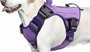 WINGOIN Purple Harness with Handle Tactical Dog Harness Vest for Large Medium Dogs No Pull Adjustable Reflective K9 Military Dog Vest Harnesses for Walking, Hiking, Training(M)
